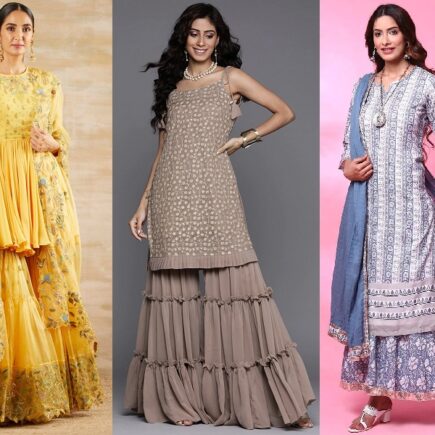 हॉट पिंक कलर का कुर्ती विद गरारा